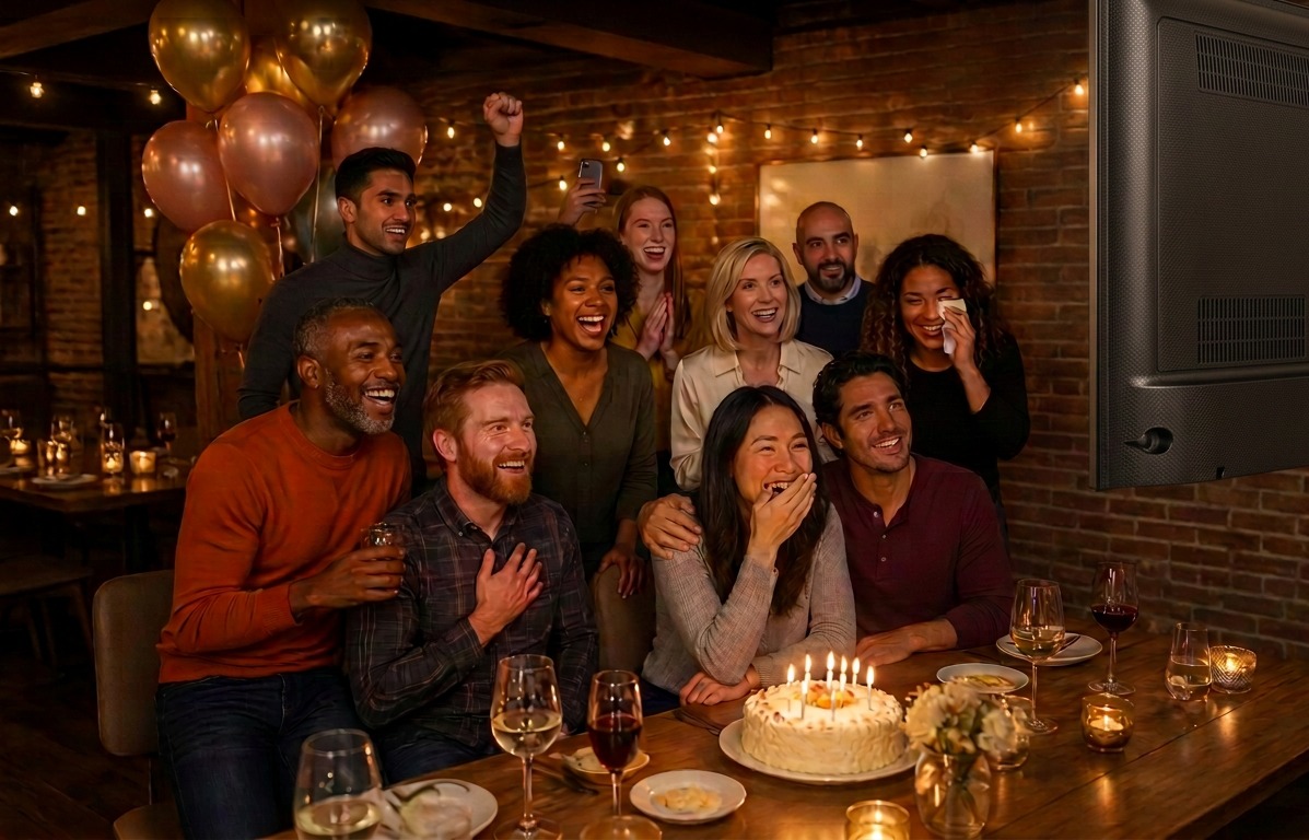 The moment - audience reacting to the video